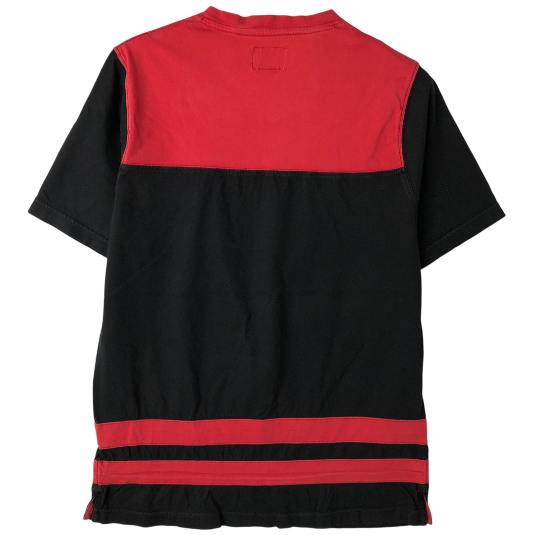 Stussy V-neck logo print T-shirt, men's size M cotton black type Vintage Second Hand