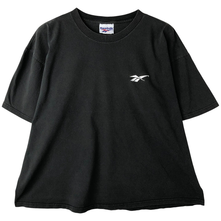 90'S Reebok One Point Logo T-shirt Men's XXL Vintage cotton black type Vintage Second Hand