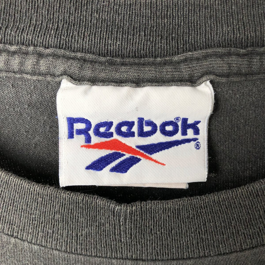 90'S Reebok One Point Logo T-shirt Men's XXL Vintage cotton black type Vintage Second Hand