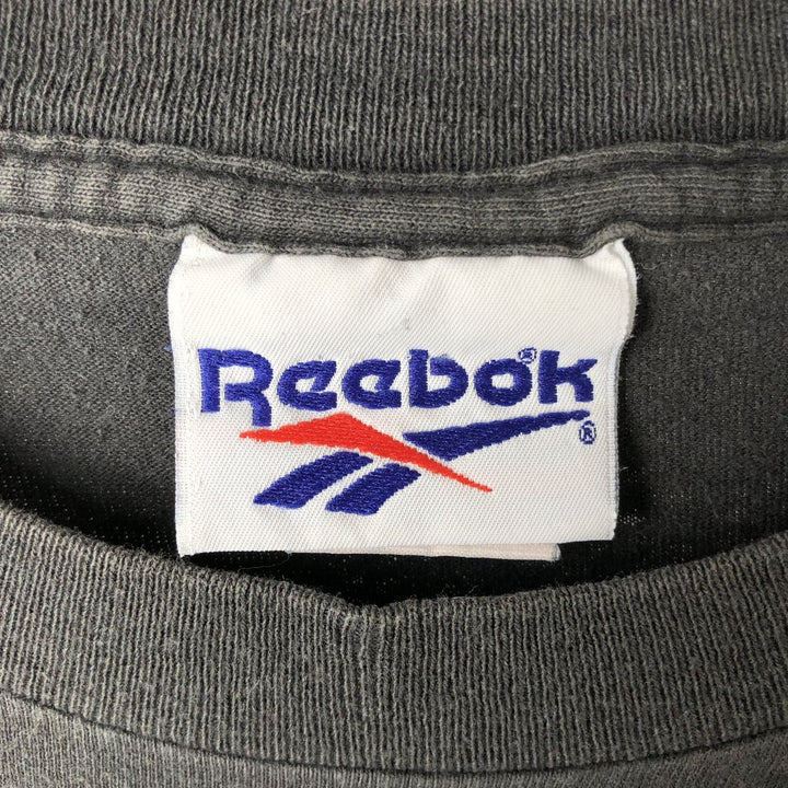 90'S Reebok One Point Logo T-shirt Men's XXL Vintage cotton black type Vintage Second Hand