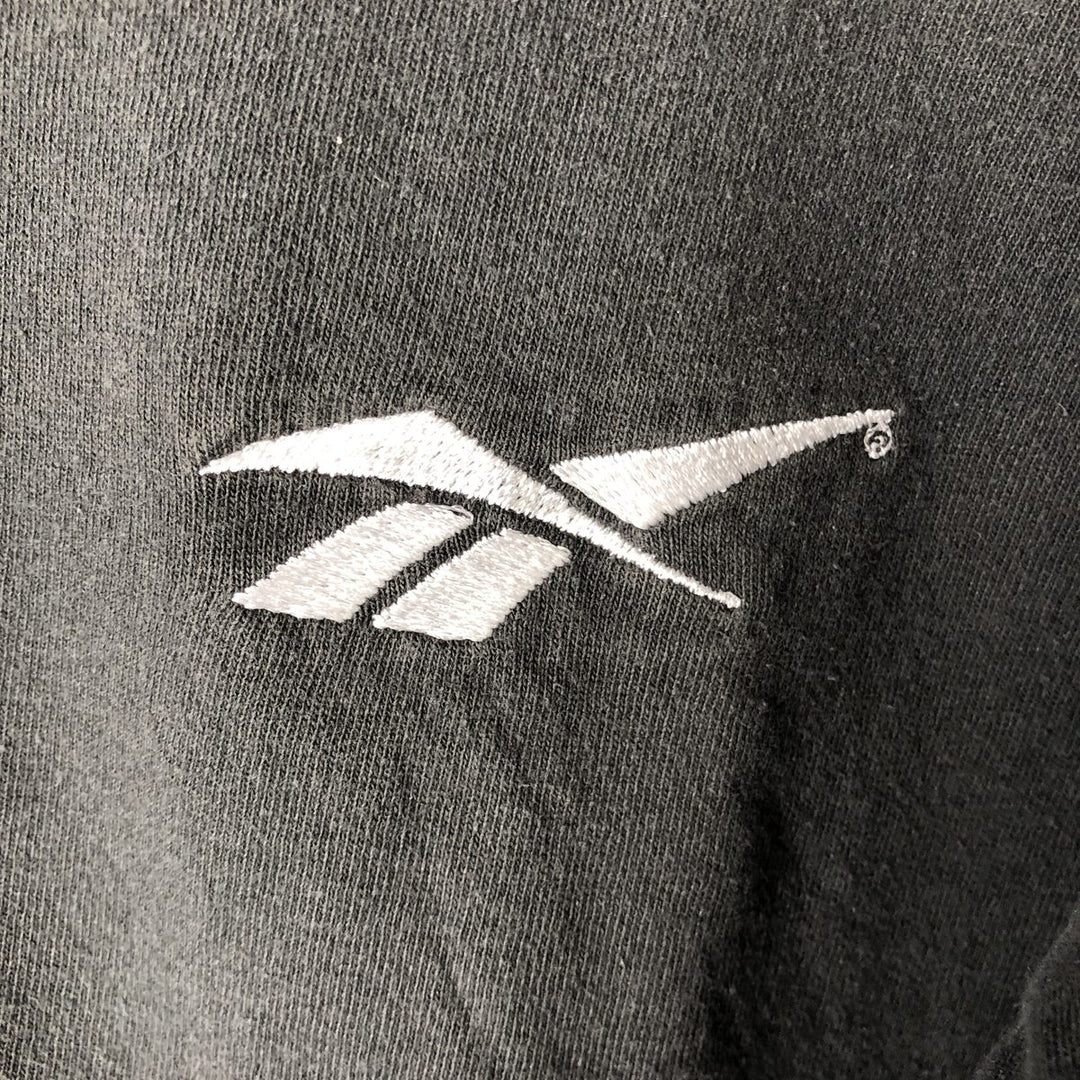 90'S Reebok One Point Logo T-shirt Men's XXL Vintage cotton black type Vintage Second Hand
