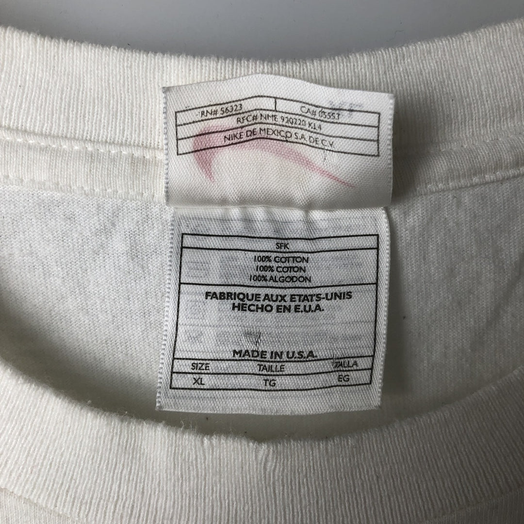 90'S Nike Sports Print T-Shirt Made in USA Men's XL Vintage cotton white type Vintage Second Hand