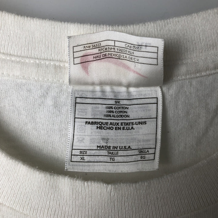90'S Nike Sports Print T-Shirt Made in USA Men's XL Vintage cotton white type Vintage Second Hand