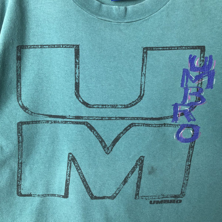 Vintage 90'S Umbro logo print T-shirt, Made in USA, Men's Size L cotton green type Vintage Second Hand