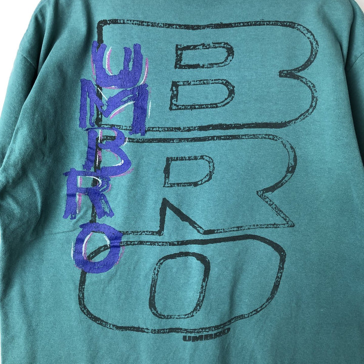 Vintage 90'S Umbro logo print T-shirt, Made in USA, Men's Size L cotton green type Vintage Second Hand