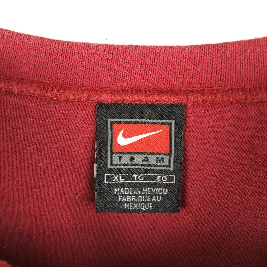 2000'S Nike Team College Sweatshirt, Men's Size XL cotton red type Vintage Second Hand