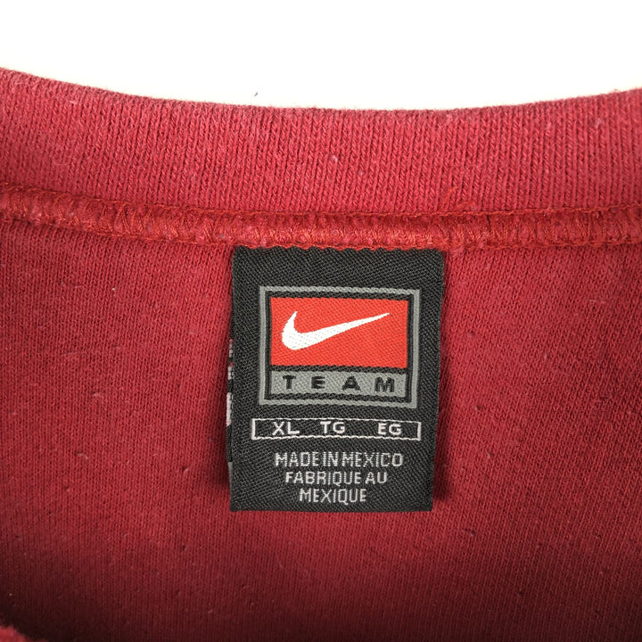 2000'S Nike Team College Sweatshirt, Men's Size XL cotton red type Vintage Second Hand