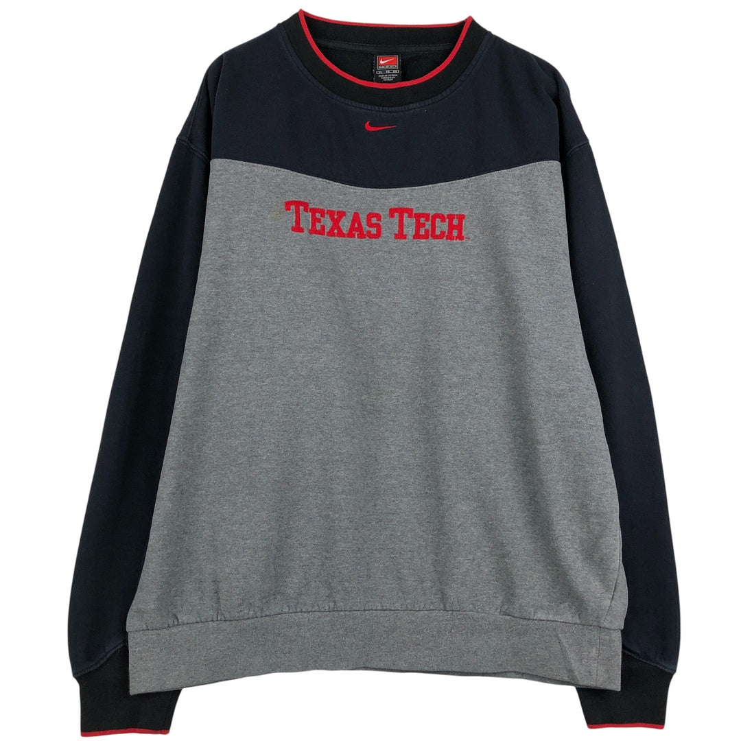2000'S Nike Team Two-Tone Logo Sweatshirt, Men's Size XL cotton navy blue type Vintage Second Hand