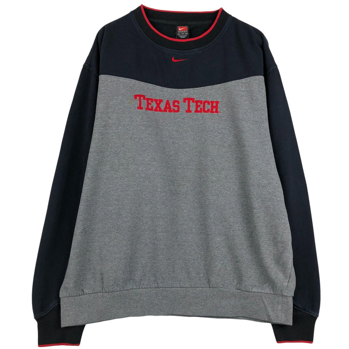 2000'S Nike Team Two-Tone Logo Sweatshirt, Men's Size XL cotton navy blue type Vintage Second Hand
