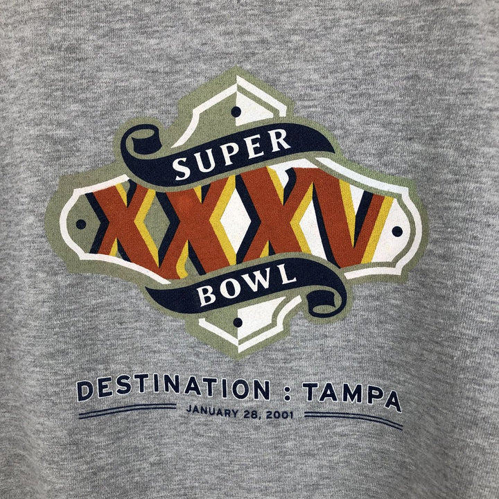 2000'S Nike Team Super Bowl XXXV Super Bowl XXXV Print Sweatshirt, Men's Size XL cotton gray type Vintage Second Hand