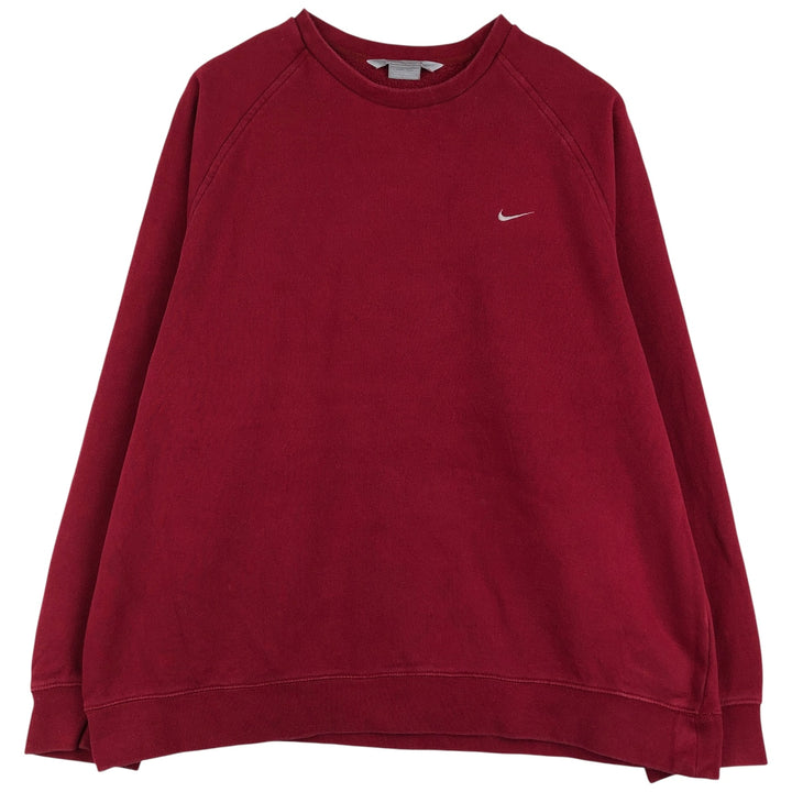 00'S Nike One Point Logo Sweatshirt Trainer Men's XL cotton wine-red Vintage Second Hand