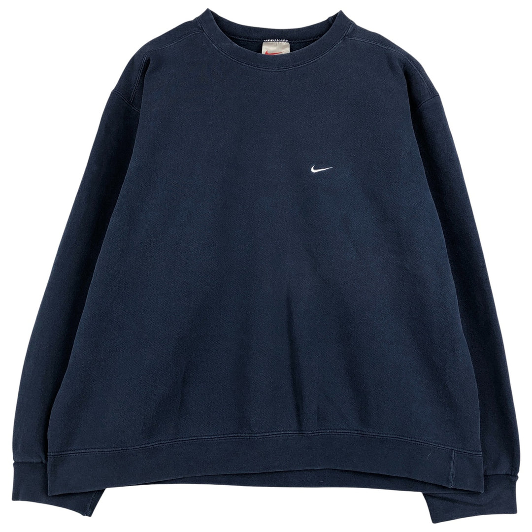 90'S Nike One Point Logo Sweatshirt, Men's XL Size Vintage cotton navy blue type Vintage Second Hand