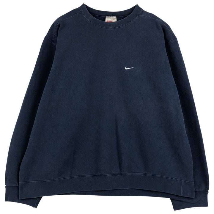 90'S Nike One Point Logo Sweatshirt, Men's XL Size Vintage cotton navy blue type Vintage Second Hand