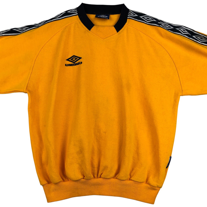 UMBRO logo sweatshirt, men's size S cotton yellow type Vintage Second Hand