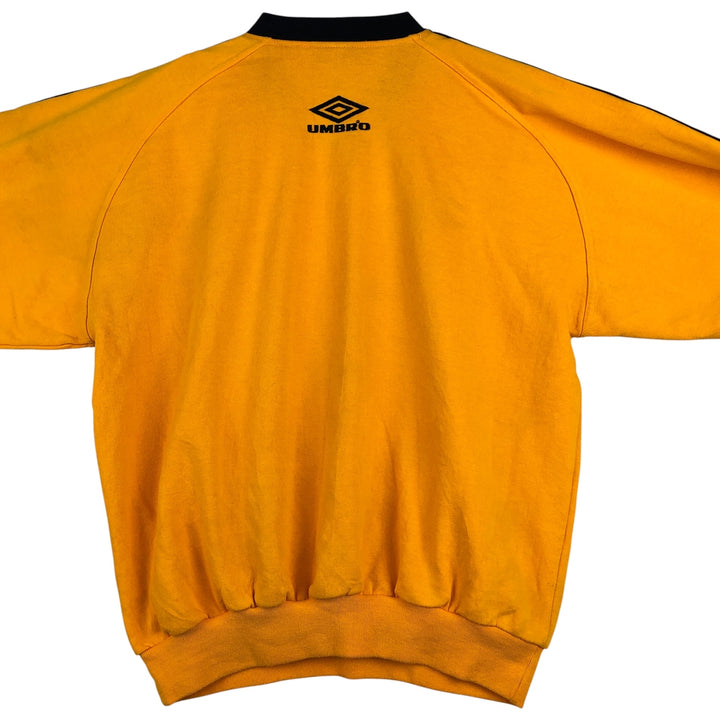 UMBRO logo sweatshirt, men's size S cotton yellow type Vintage Second Hand