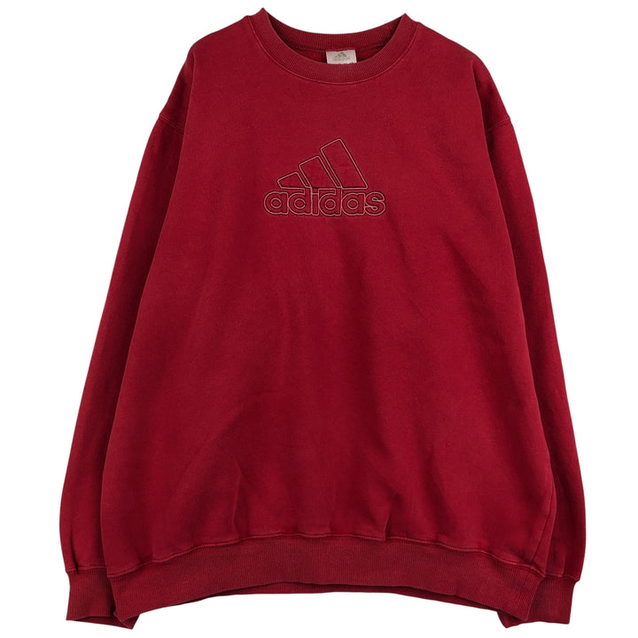 00'S Adidas logo sweatshirt, men's size L cotton red type Vintage Second Hand