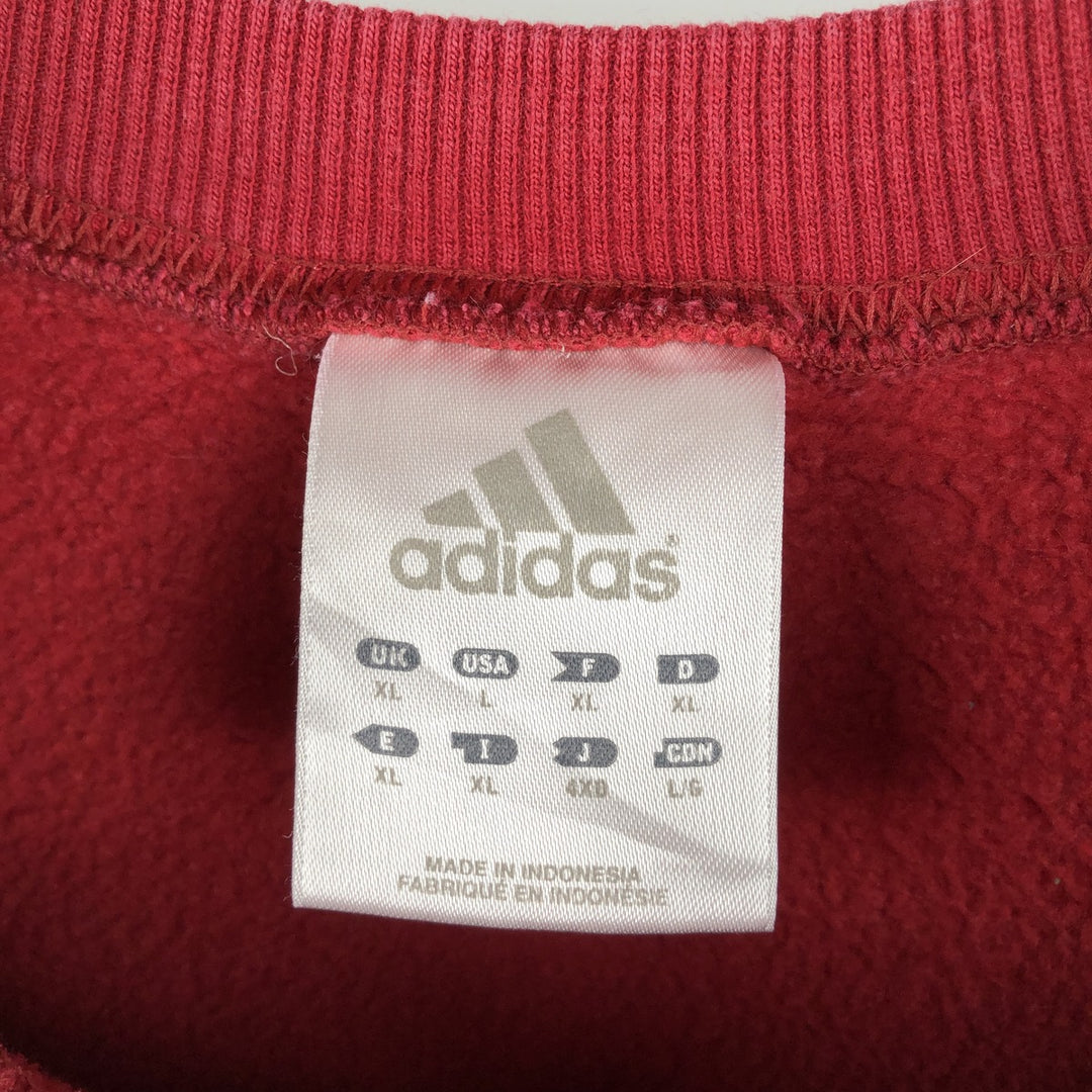 00'S Adidas logo sweatshirt, men's size L cotton red type Vintage Second Hand