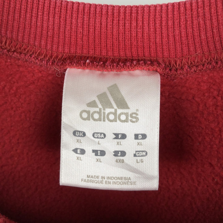 00'S Adidas logo sweatshirt, men's size L cotton red type Vintage Second Hand