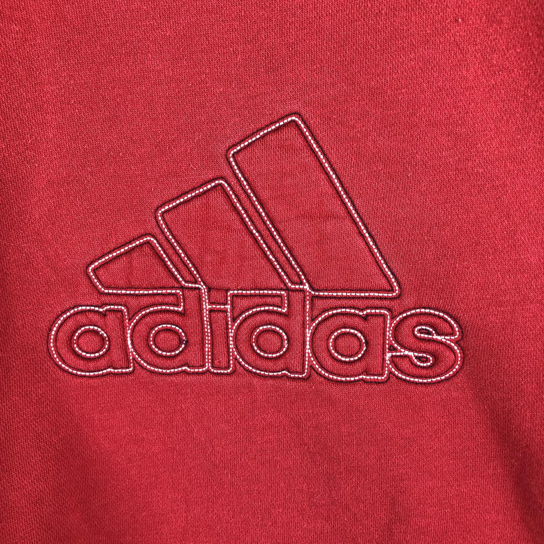00'S Adidas logo sweatshirt, men's size L cotton red type Vintage Second Hand