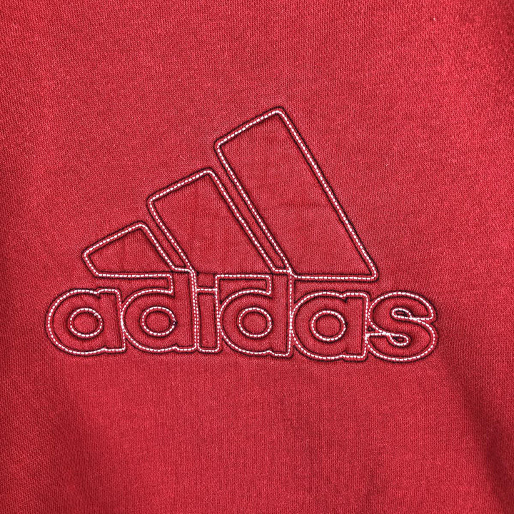 00'S Adidas logo sweatshirt, men's size L cotton red type Vintage Second Hand