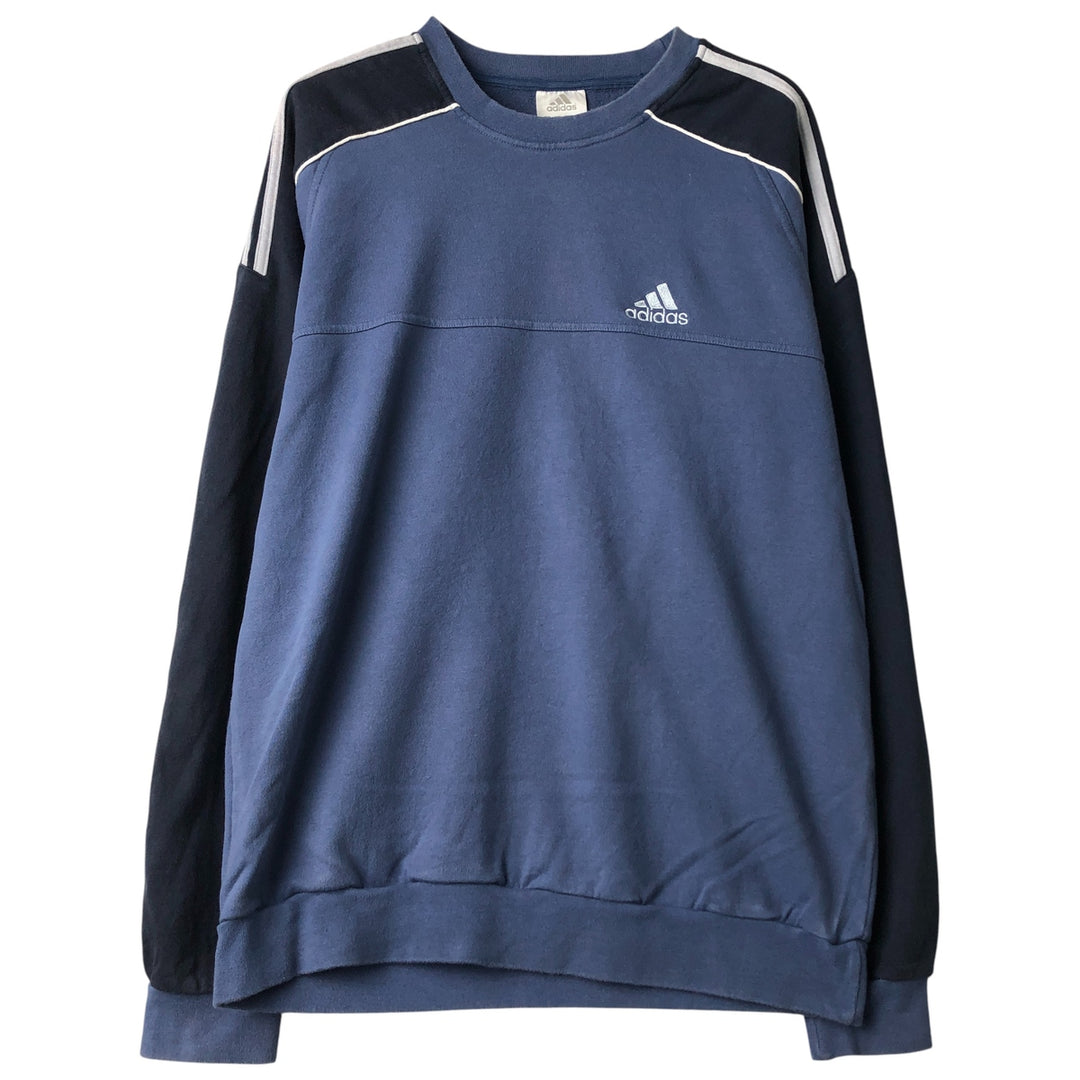 2000'S Adidas One-Point Logo Sweatshirt, Men's Size Medium cotton blue type Vintage Second Hand
