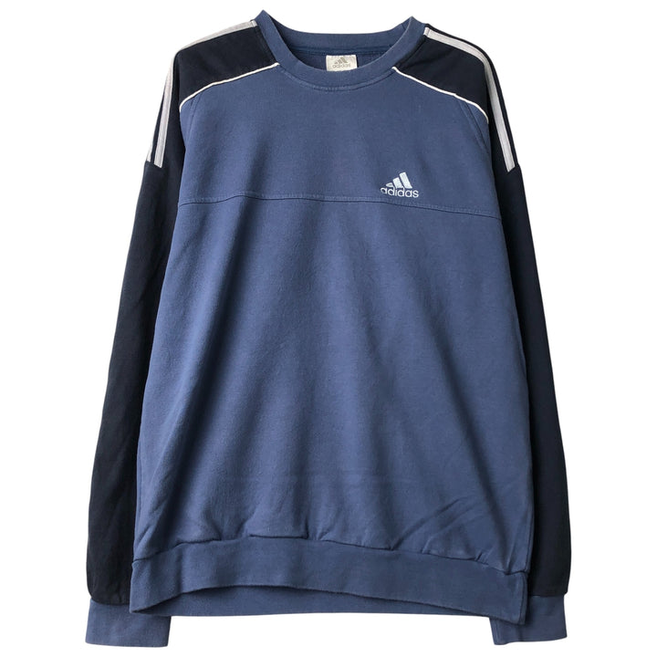 2000'S Adidas One-Point Logo Sweatshirt, Men's Size Medium cotton blue type Vintage Second Hand