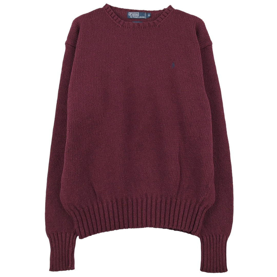 Ralph Lauren POLO by Ralph Lauren Cotton Knit Sweater Men's XL cotton wine-red Vintage Second Hand