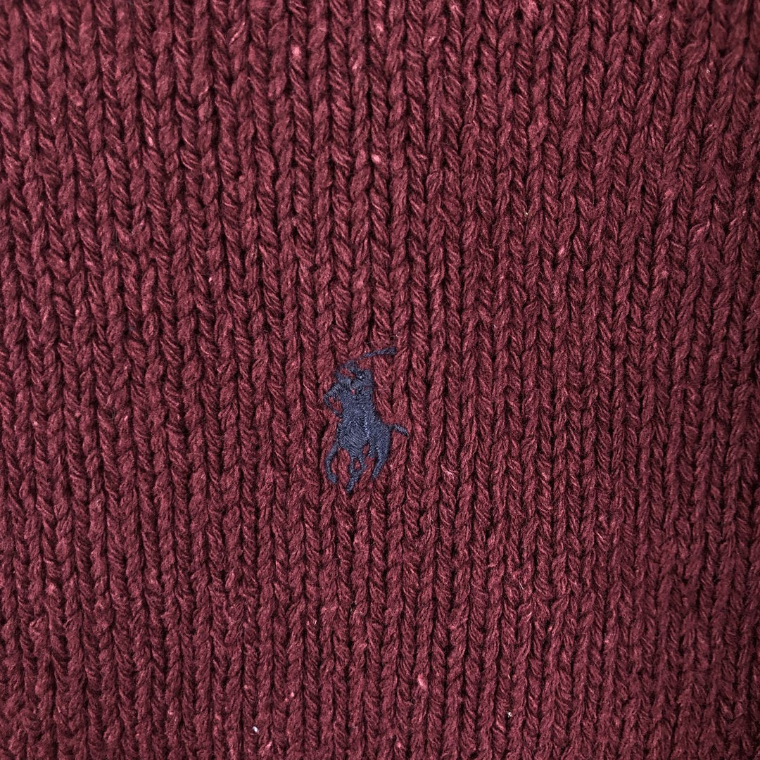 Ralph Lauren POLO by Ralph Lauren Cotton Knit Sweater Men's XL cotton wine-red Vintage Second Hand