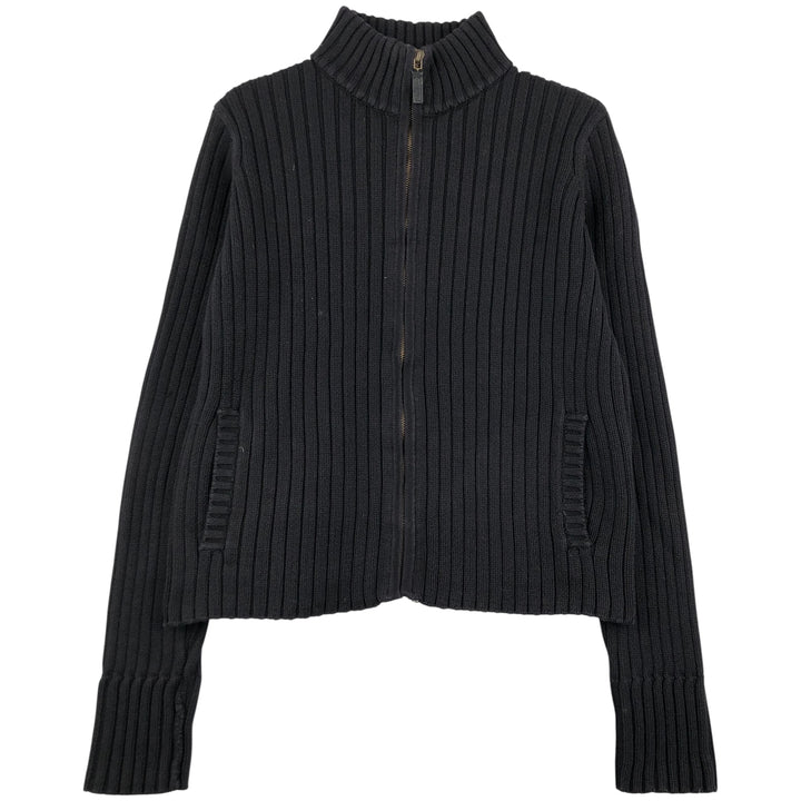 Ralph Lauren LAUREN Ribbed Driver's Knit Sweater, Women's Size M cotton black type Vintage Second Hand