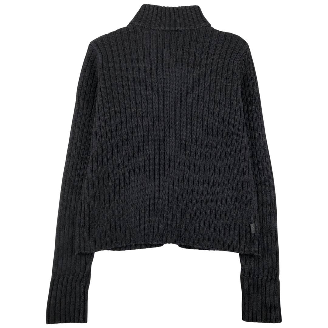 Ralph Lauren LAUREN Ribbed Driver's Knit Sweater, Women's Size M cotton black type Vintage Second Hand