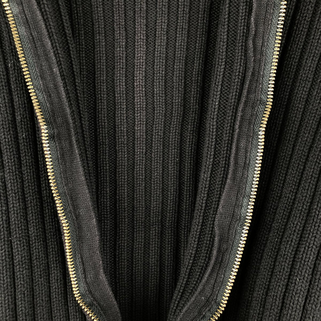Ralph Lauren LAUREN Ribbed Driver's Knit Sweater, Women's Size M cotton black type Vintage Second Hand