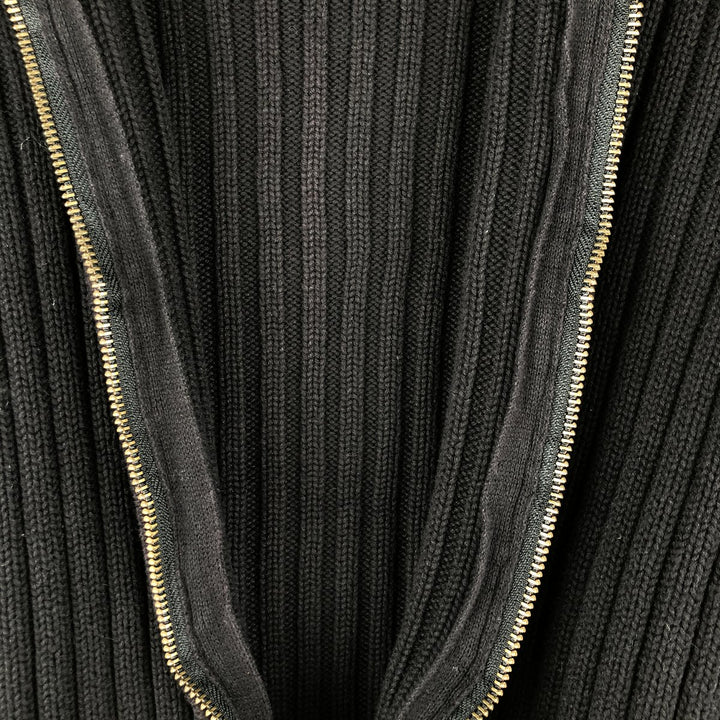 Ralph Lauren LAUREN Ribbed Driver's Knit Sweater, Women's Size M cotton black type Vintage Second Hand