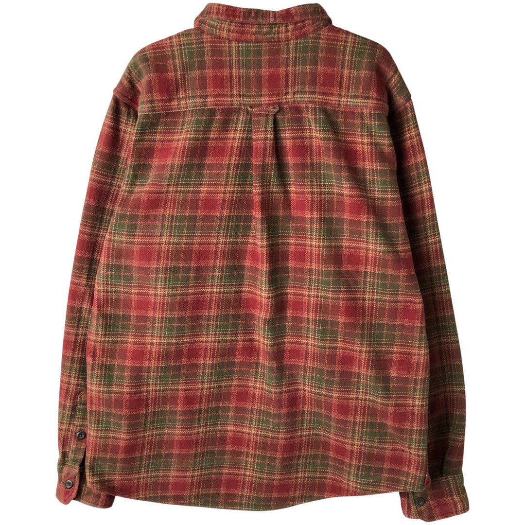 ORVIS Long Sleeve Heavy Flannel Check Shirt, Men's Size L cotton red type Vintage Second Hand