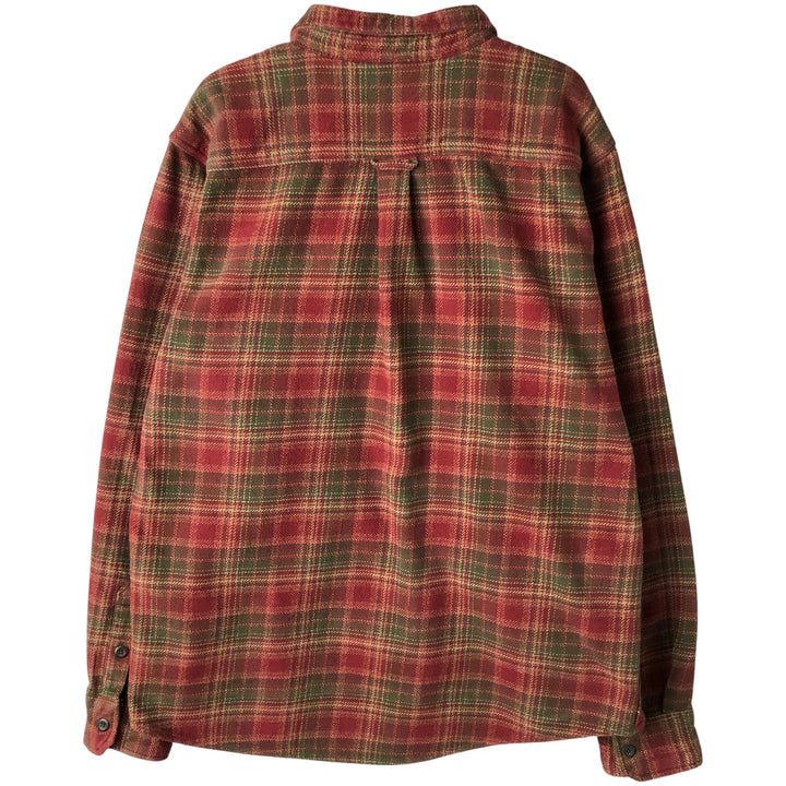 ORVIS Long Sleeve Heavy Flannel Check Shirt, Men's Size L cotton red type Vintage Second Hand