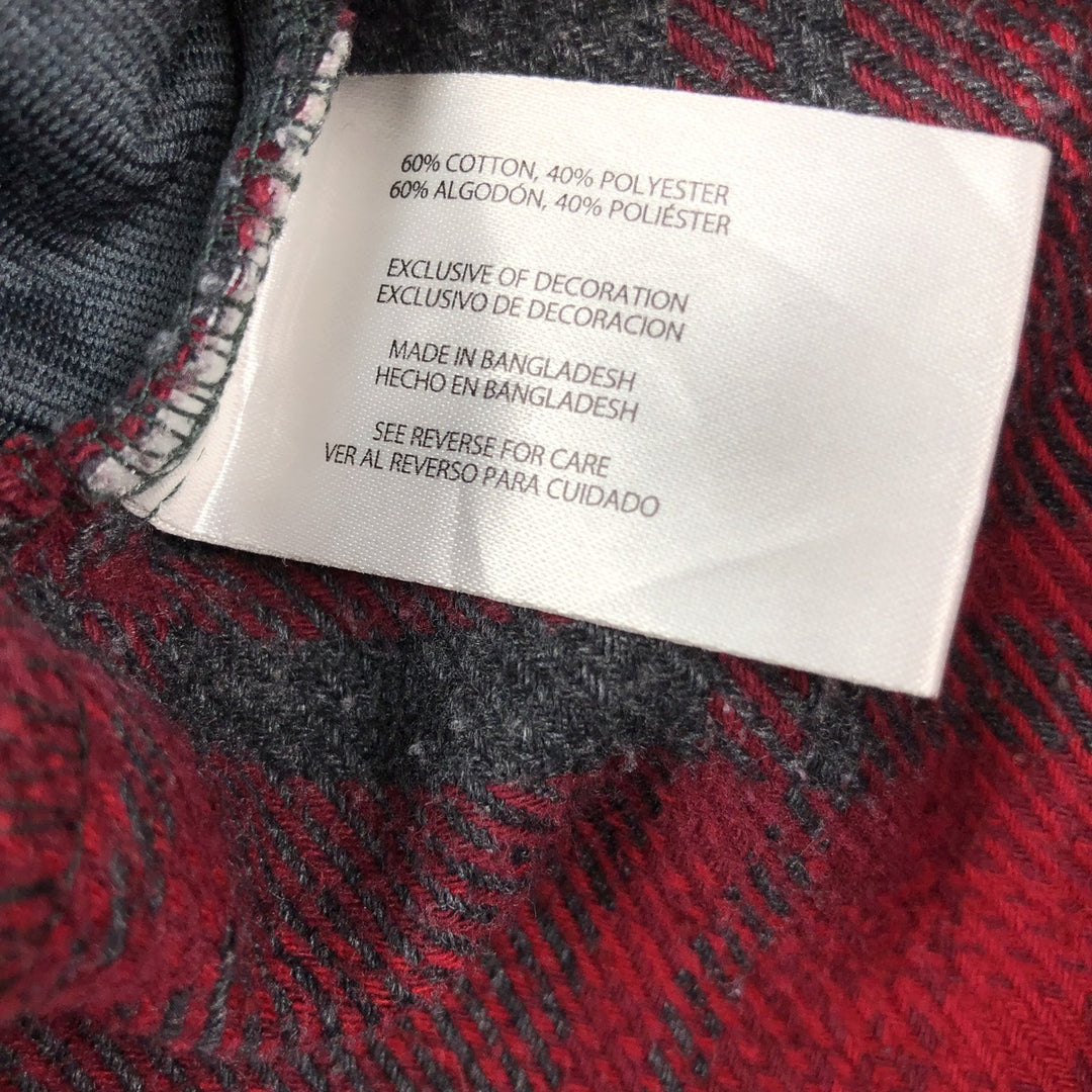 ORVIS Ombre Check Long Sleeve Heavy Flannel Check Shirt, Men's XL cotton red type Vintage Second Hand
