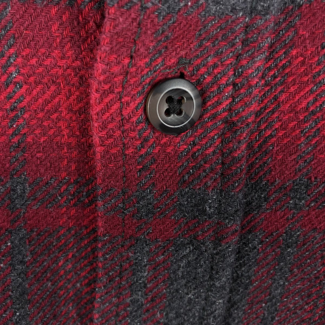 ORVIS Ombre Check Long Sleeve Heavy Flannel Check Shirt, Men's XL cotton red type Vintage Second Hand