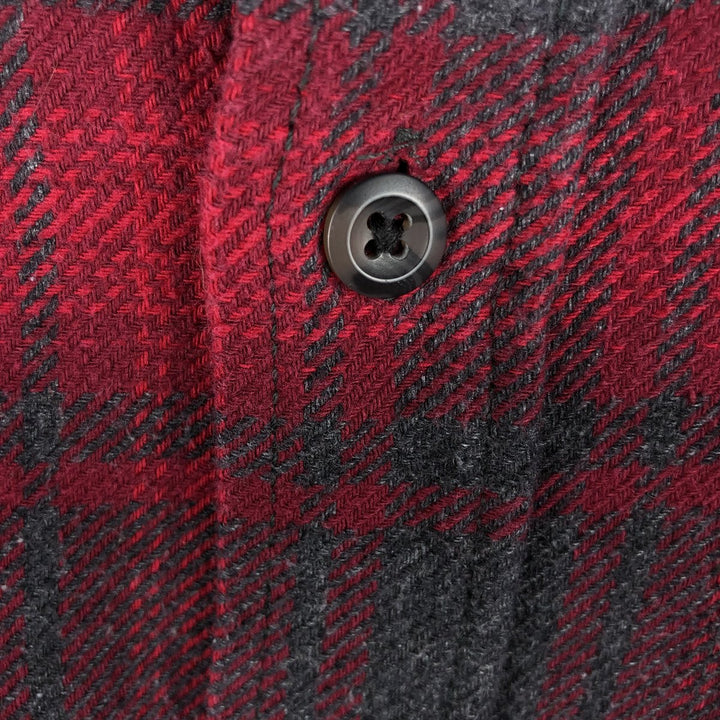 ORVIS Ombre Check Long Sleeve Heavy Flannel Check Shirt, Men's XL cotton red type Vintage Second Hand