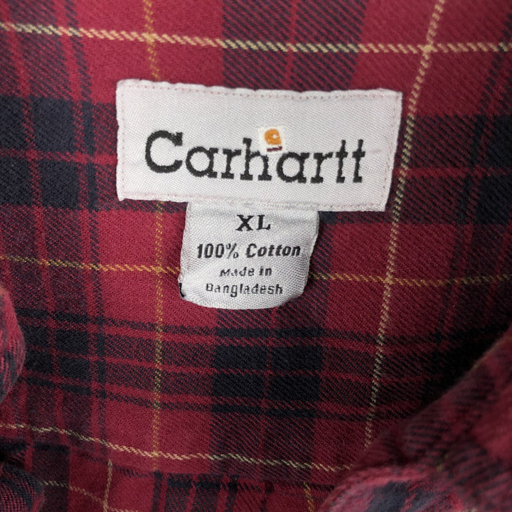Carhartt Long Sleeve Lightflannel Check Shirt, Men's XL cotton red type Vintage Second Hand