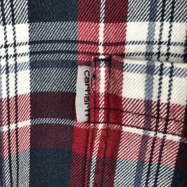 Carhartt Relaxed Fit Long Sleeve Button Down Flannel Check Shirt, Men's XL cotton red type Vintage Second Hand