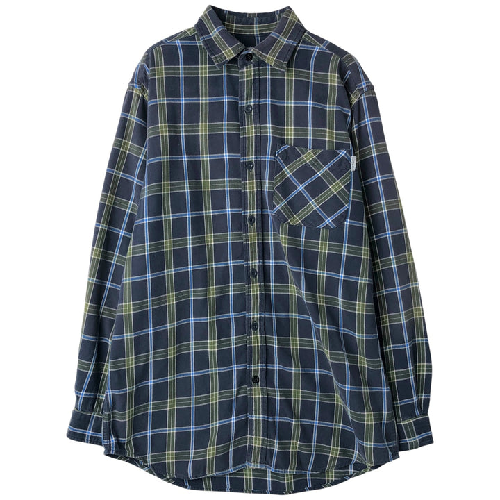 Carhartt Long Sleeve Lightflannel Check Shirt, Men's Size Medium cotton blue type Vintage Second Hand
