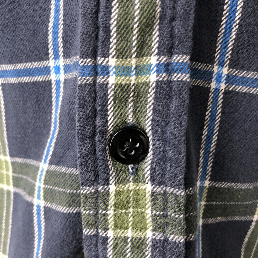 Carhartt Long Sleeve Lightflannel Check Shirt, Men's Size Medium cotton blue type Vintage Second Hand