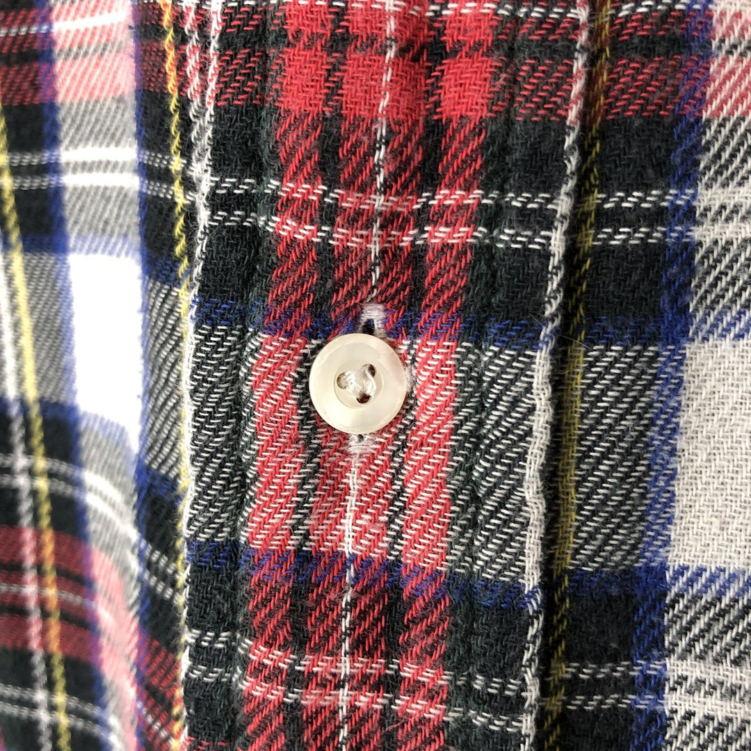 Ralph Lauren Custom Fit Long Sleeve Button-Down Flannel Check Shirt, Men's XXL cotton red type Vintage Second Hand