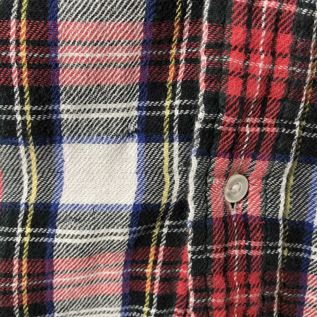 Ralph Lauren Custom Fit Long Sleeve Button-Down Flannel Check Shirt, Men's XXL cotton red type Vintage Second Hand