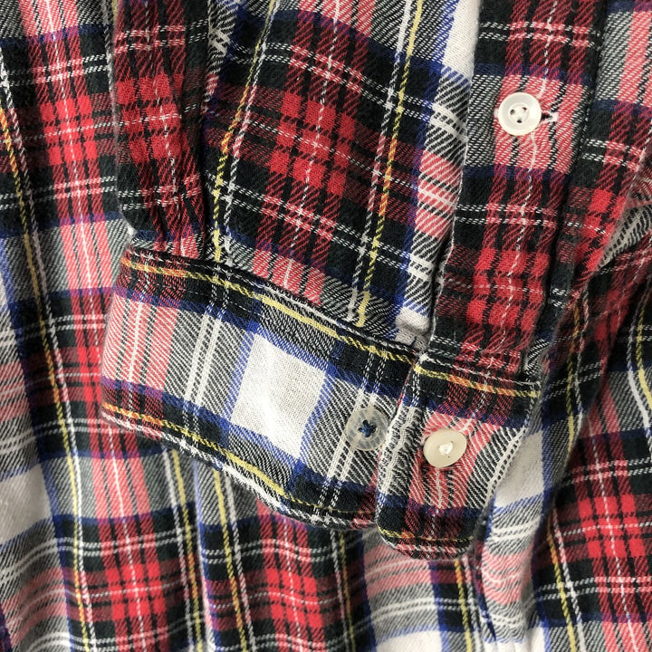 Ralph Lauren Custom Fit Long Sleeve Button-Down Flannel Check Shirt, Men's XXL cotton red type Vintage Second Hand