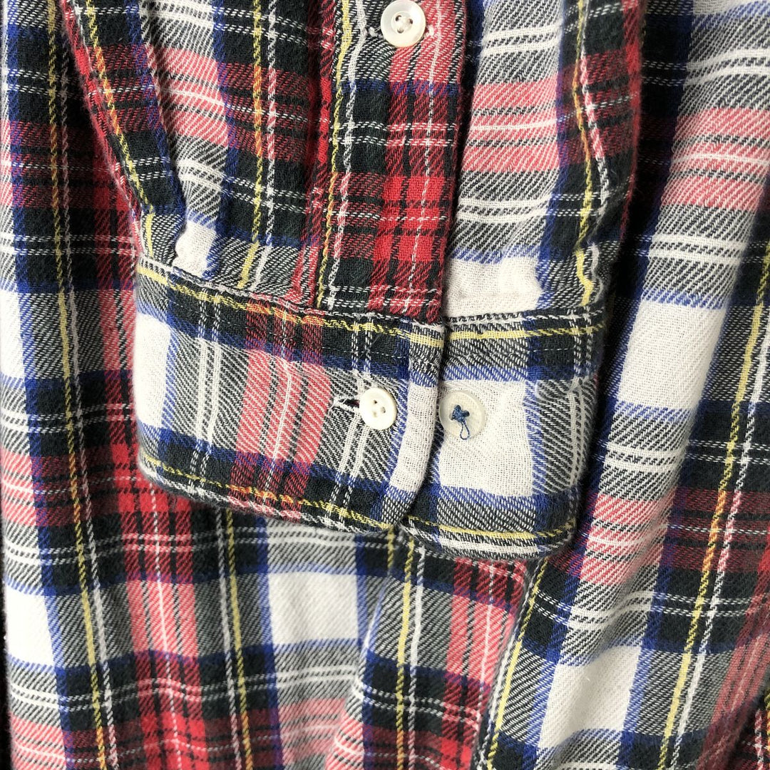 Ralph Lauren Custom Fit Long Sleeve Button-Down Flannel Check Shirt, Men's XXL cotton red type Vintage Second Hand