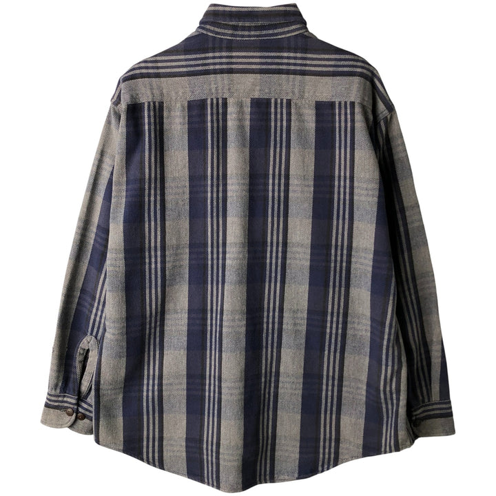 90s-00'S Vintage St. John's Bay Long Sleeve Flannel Check Shirt, Men's Size L cotton gray type Vintage Second Hand