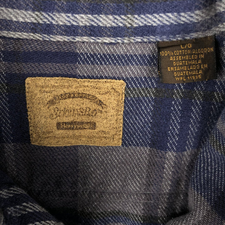 90s-00'S Vintage St. John's Bay Long Sleeve Flannel Check Shirt, Men's Size L cotton gray type Vintage Second Hand