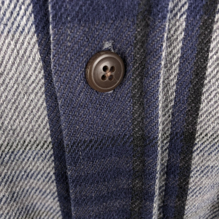 90s-00'S Vintage St. John's Bay Long Sleeve Flannel Check Shirt, Men's Size L cotton gray type Vintage Second Hand