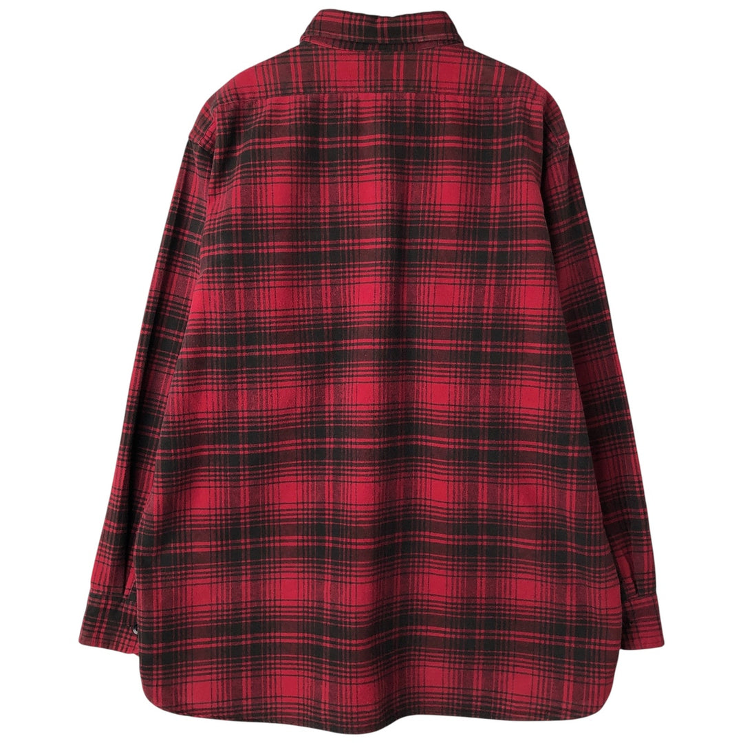 90s-00'S LLBean Long Sleeve Flannel Check Shirt, Men's Size XL, Vintage cotton red type Vintage Second Hand