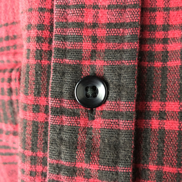 90s-00'S LLBean Long Sleeve Flannel Check Shirt, Men's Size XL, Vintage cotton red type Vintage Second Hand